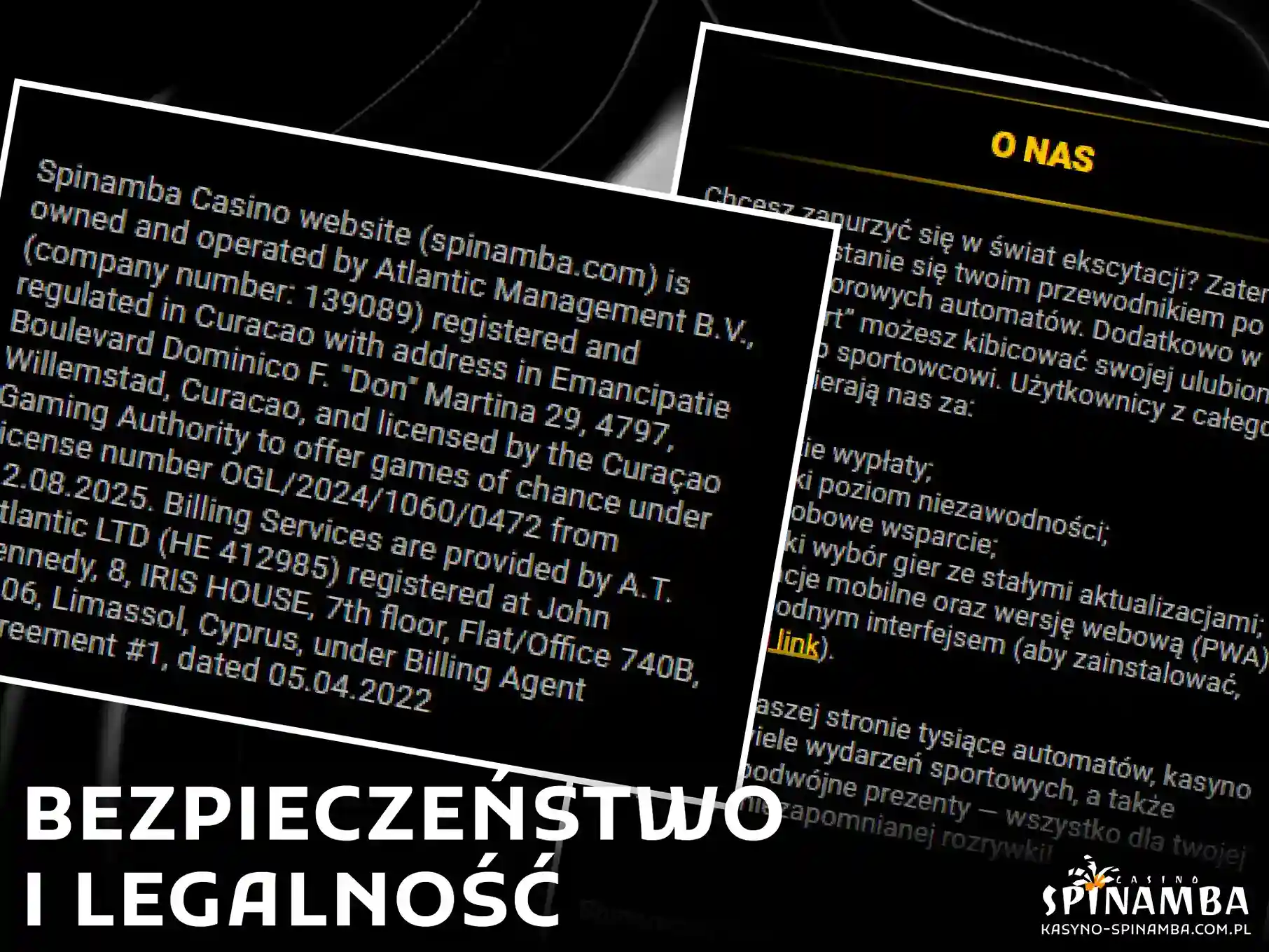 Sprawdź informacje na temat bezpieczeństwa, licencji i legalności gry na platformie Spinamba w Polsce.