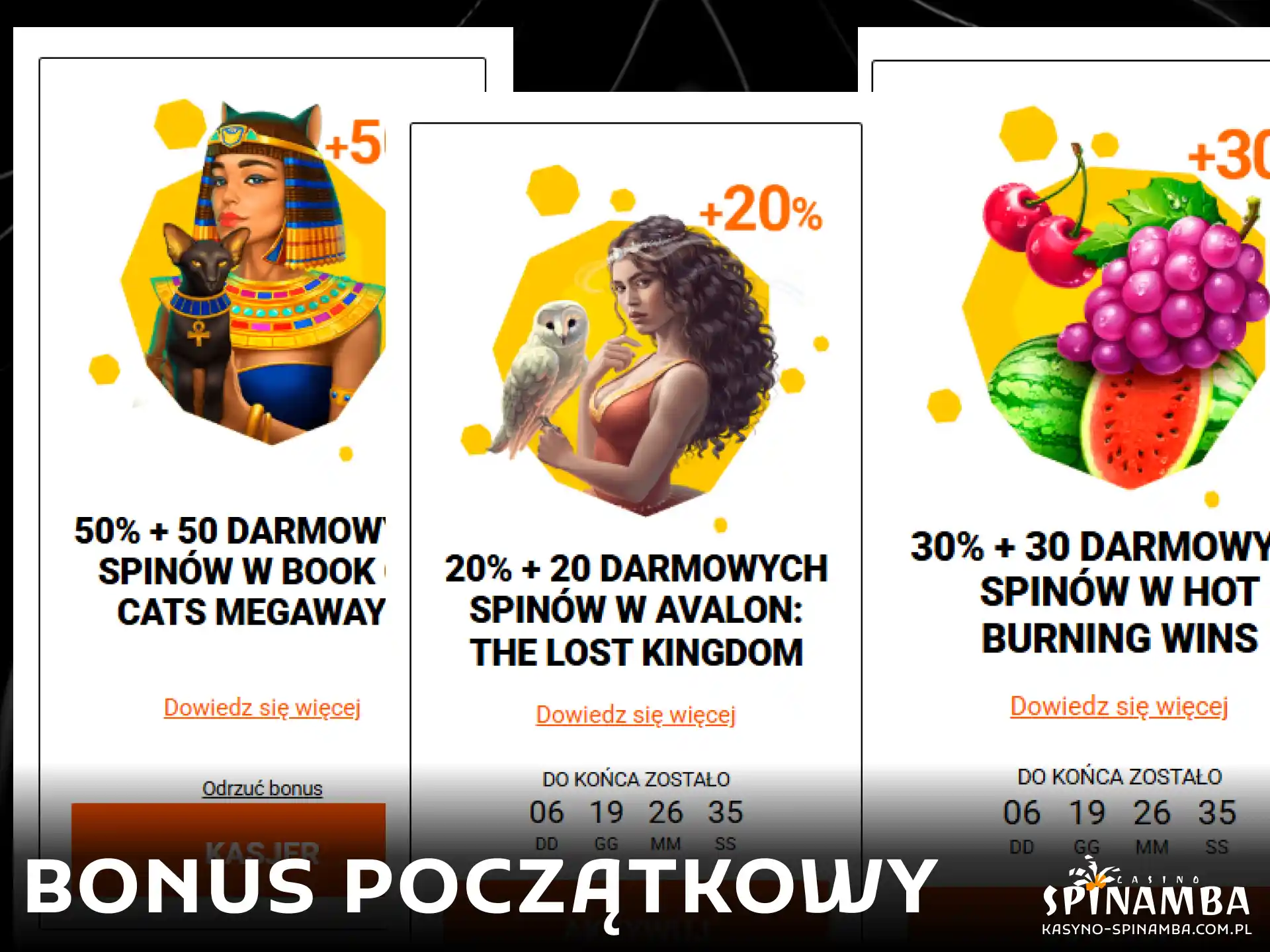 Dowiedz się, jak odebrać atrakcyjny bonus od pierwszej wpłaty na swój profil gracza w Spinamba Polska.