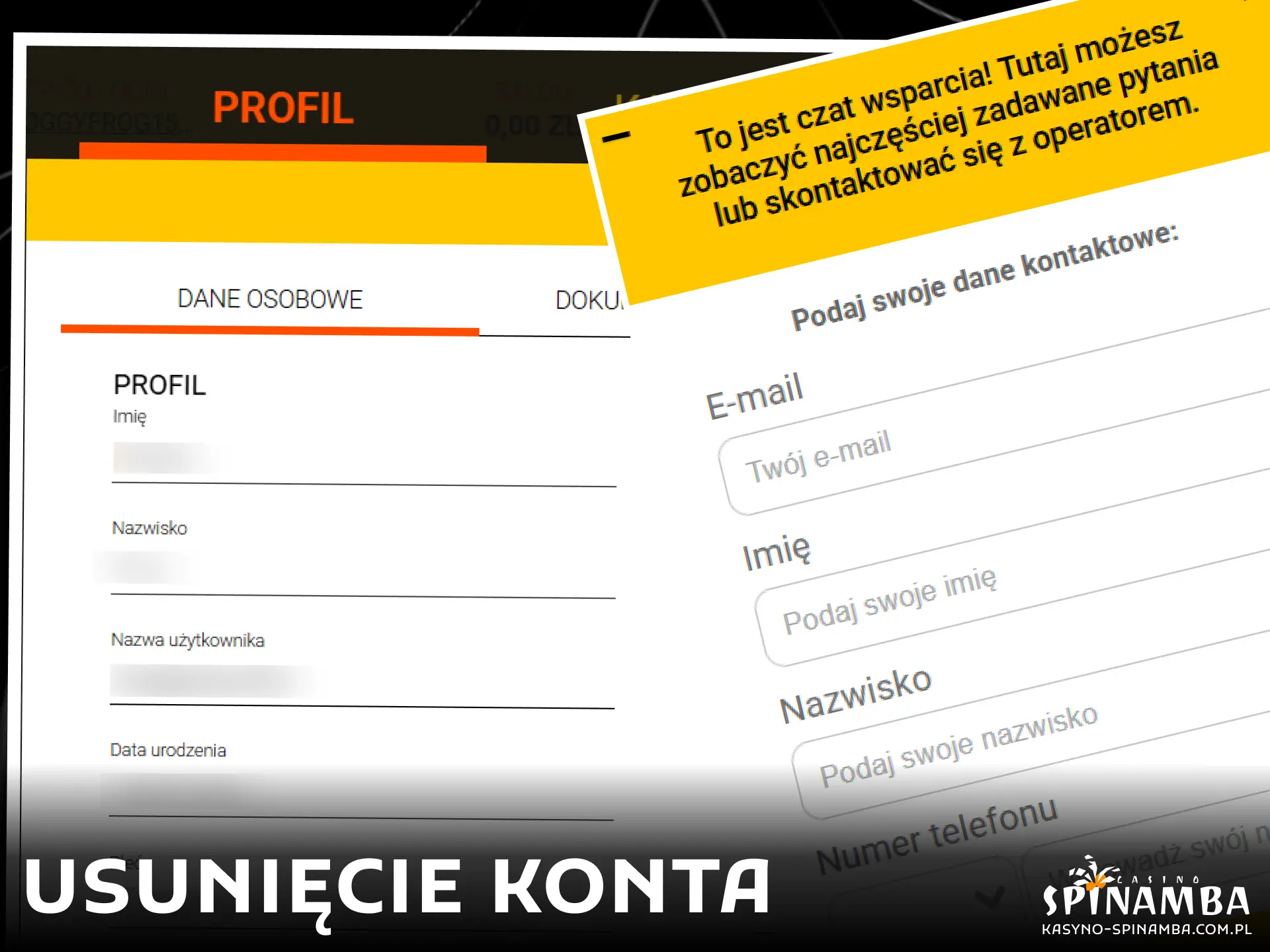 Sprawdź warunki, zasady oraz procedurę bezpiecznego zamknięcia lub trwałego usunięcia profilu użytkownika w Spinamba.